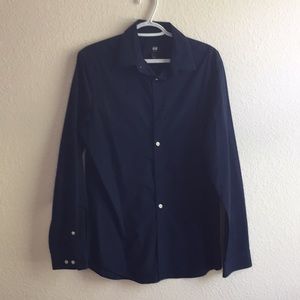 H&M shirt navy blue slim fit